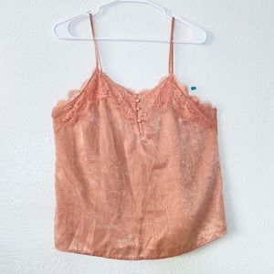 🍓 HYFVE HYFVE HYFVE Lace Shinny Adjustable Straps Tank Top Medium